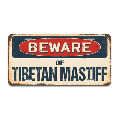 Beware of Tibetan Mastiff Aluminum Plate Frame