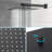 Matte Black 12 Inch Wall Mounted Square Dual Shower Head With - Balanced Valve, Ultra Thin Rainfall Head, 360 Rotation, And Easy To Maintain Features System Rough In Black, Scald Adjustability,