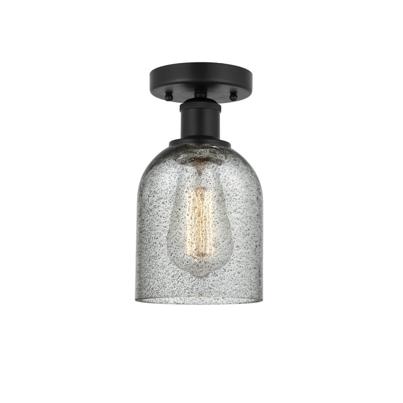 Plafonnier semi-encastré Reiko, Noir mat, Gris anthracite, H 9,75 po x l 5 po x P 5 po