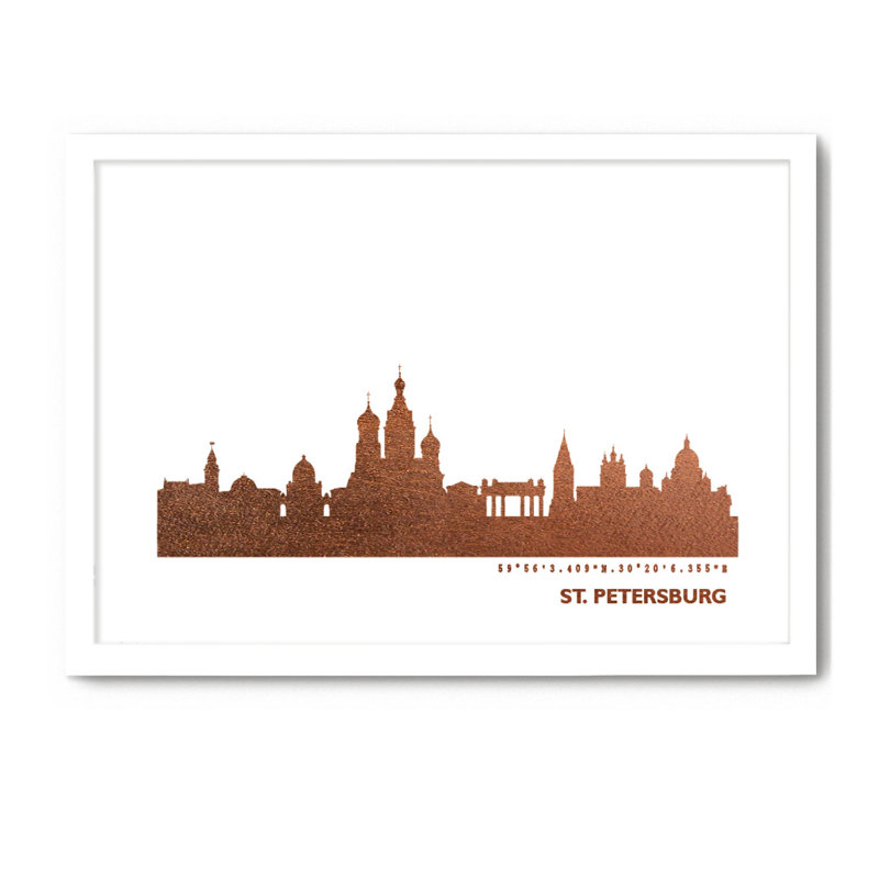 Saint Petersburg Saint Petersburg Skyline - Single Picture Frame Print, 33cm H x 43cm W x 4cm D