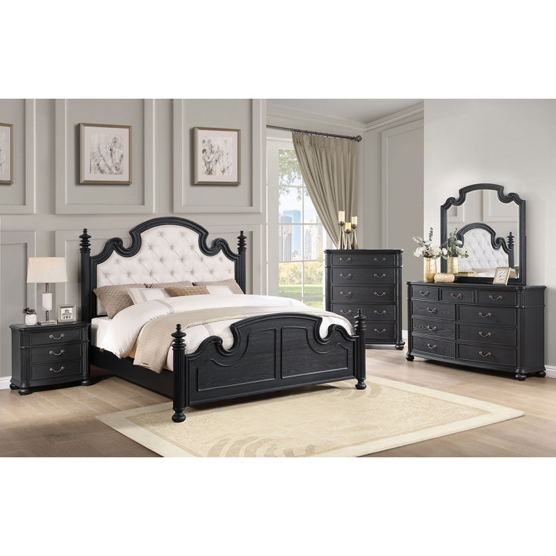 Celina 3-Drawer Nightstand Black