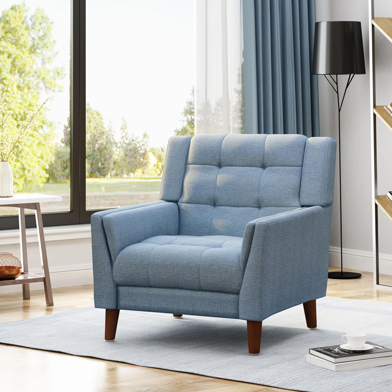 Fauteuil Mid-Century, Bleu