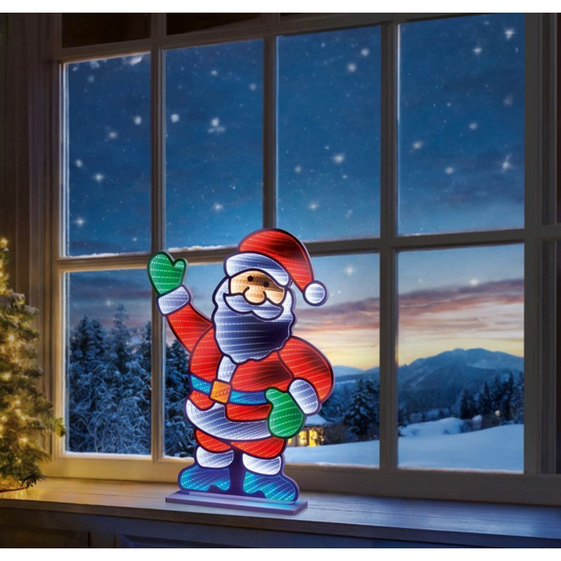 60Cm Infinity Standing Light Up Santa Father Christmas Decoration