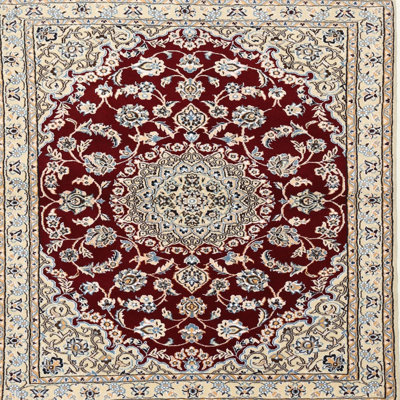 Brun clair oriental/Tapis décoratif bleu clair croyle