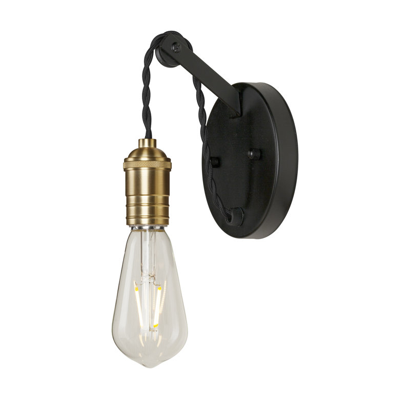 East Adams Wall Sconce, Black/Soft Gold