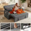 2 Seater Corduroy Sofa Bed-2123795903
