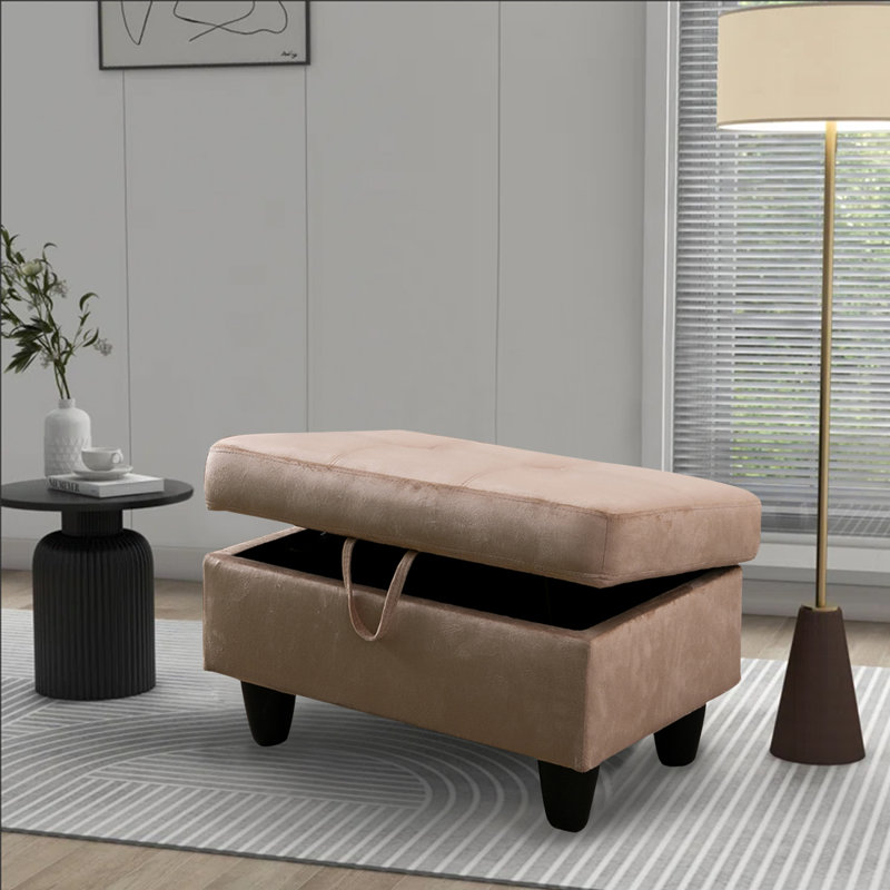 Upholstered Ottoman, Beige