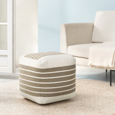 Marta Mist Upholstered Pouf Ottoman by Hokku Designs