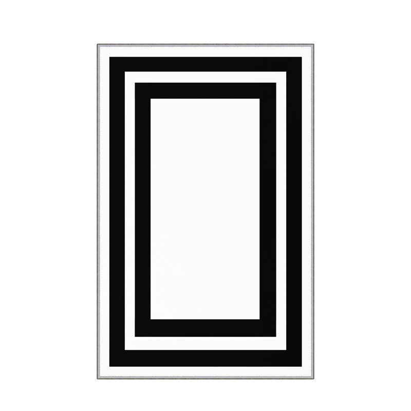 Stylish Woven Carpet, 5.2 x 7.5 Feet | 100% Polyester, 0.3 in Pile Height, Antibacterial, Non-Slip PVC Dot Underside | Machine Washable, 3D Digital Print | Perfect for Living Room, Bedroom & Home Décor