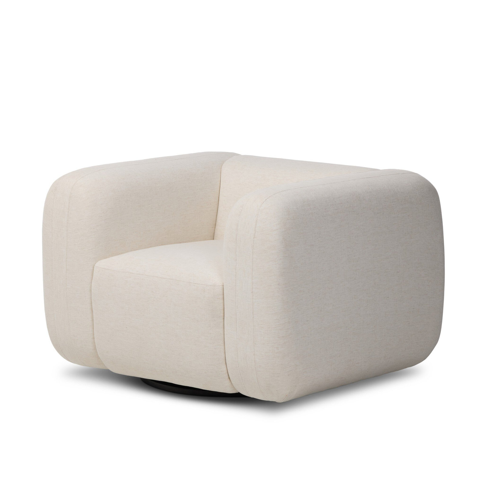 Lainey Oak Swivel Armchair, Crypton Nomad Snow