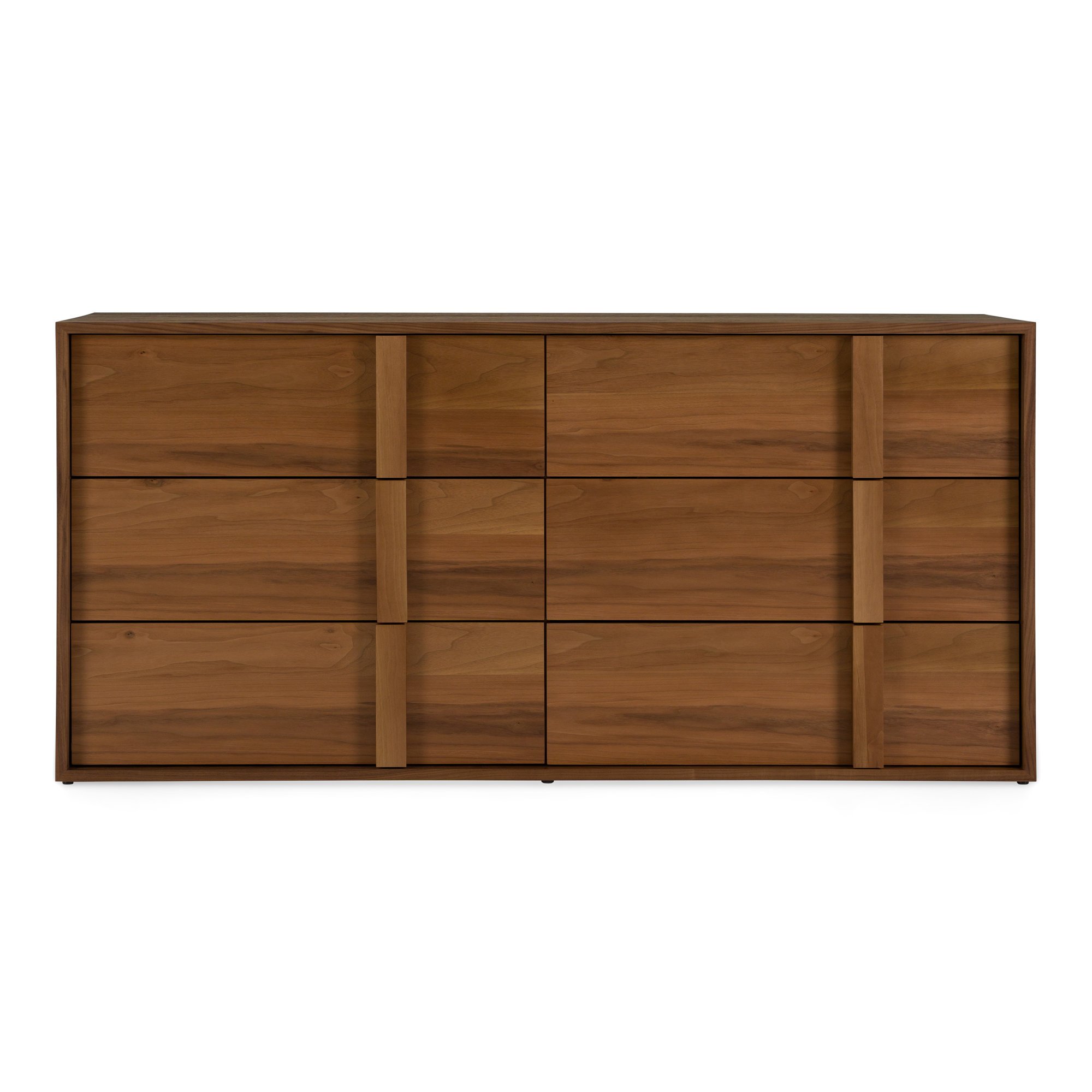Alvarez 6 Drawer 65'' W Double Dresser, Walnut