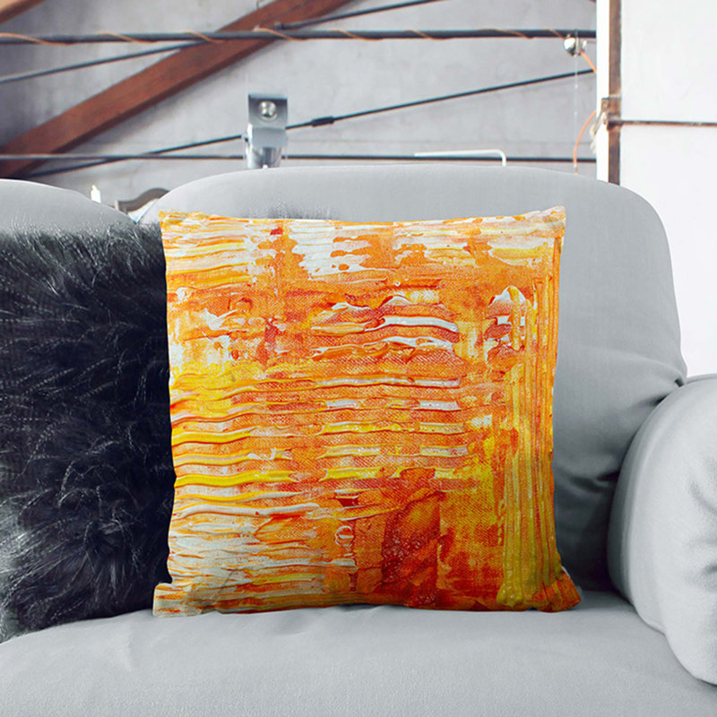 Abstract Square Throw Cushion, 55 x 55 cm, White
