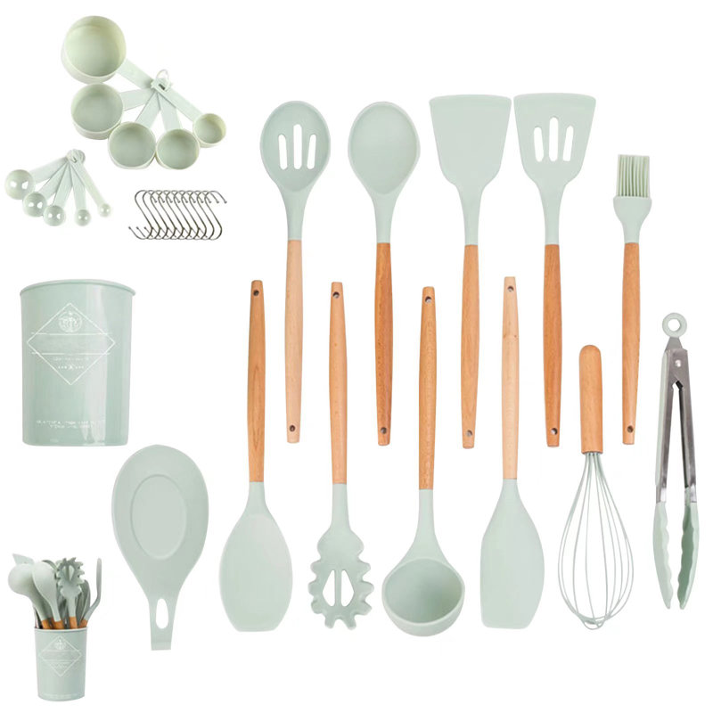 Ensemble d'ustensiles de cuisine de 33 pièces Genkent, Vert clair