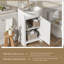 Ensemble de vanité de salle de bain de 50 cm (20 po), avec lavabo en céramique et porte à fermeture douce-1368538076