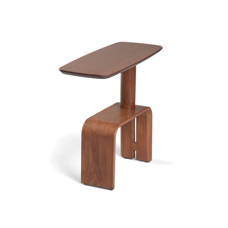 Cross Solid Wood End Table, Light Walnut