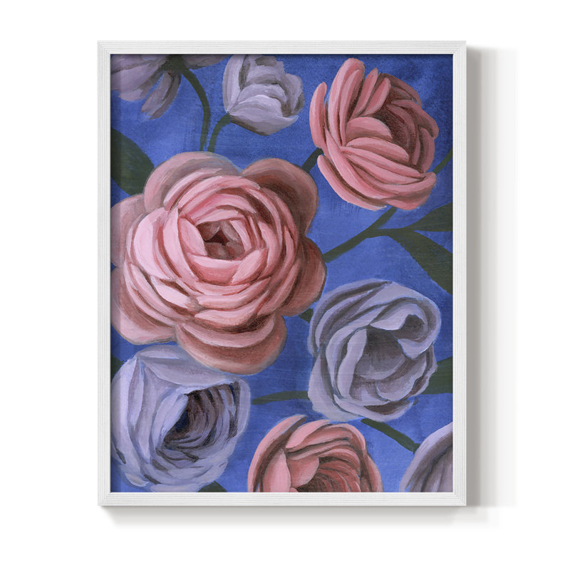 «Layered Petals II», reproduction encadrée - bois massif, H 21 po x l 17 po, Blanc