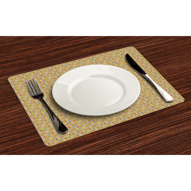 Polyester Geometric Rectangle Placemat