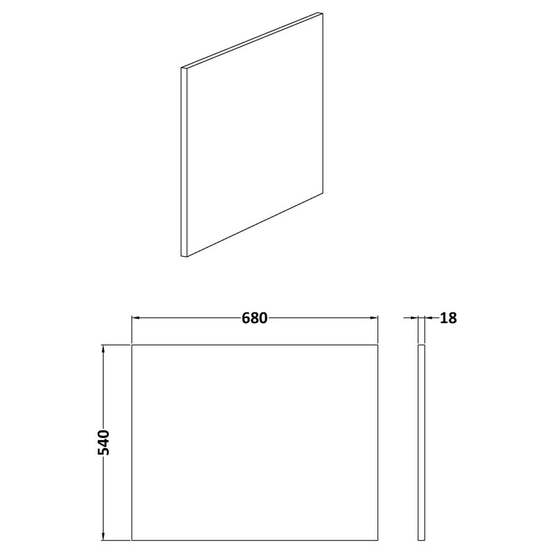 Fusion 700Mm Shower Bath End Panel, Charcoal Woodgrain