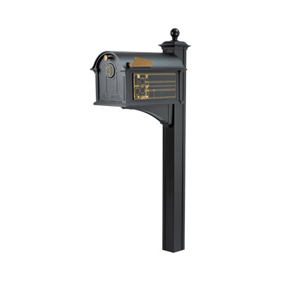 Package: Balmoral Mailbox Frank Lloyd Wright Coonley Package #2 (Balmoral Mailbox, Post, Personalized Door Medallion, Non-Personalized Coonley Sides)
