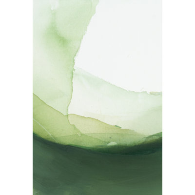 «Serene Green Landscape» par Arohika Verma - art mural abstrait - reproduction encadrée mat 16 x 24 (noir)