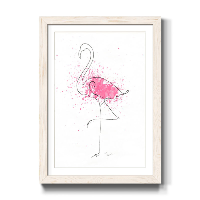 Flamant rose II - Reproduction d'art sur papier encadrée, Blanc, H 44 po x l 31 po x P 1 po