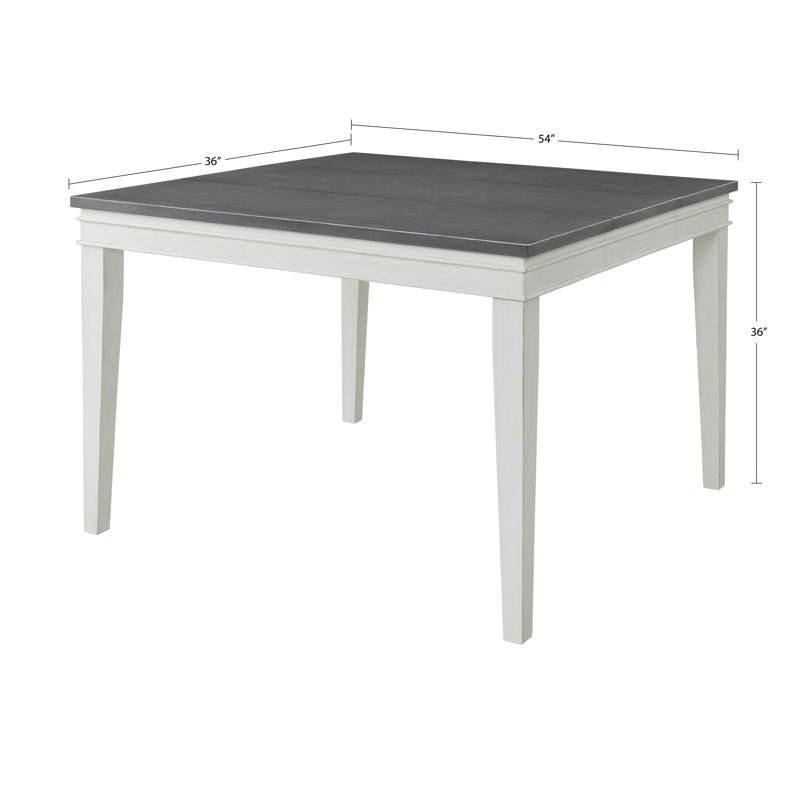 Counter Height Extendable Dining Table, White/Gray