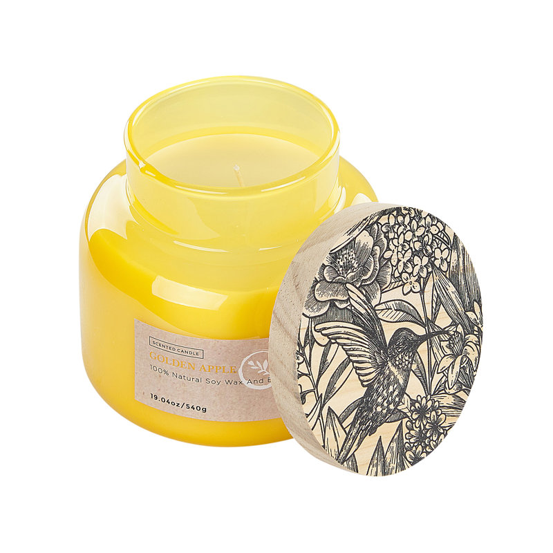 Scented Jar Candle, Yellow, Fruity