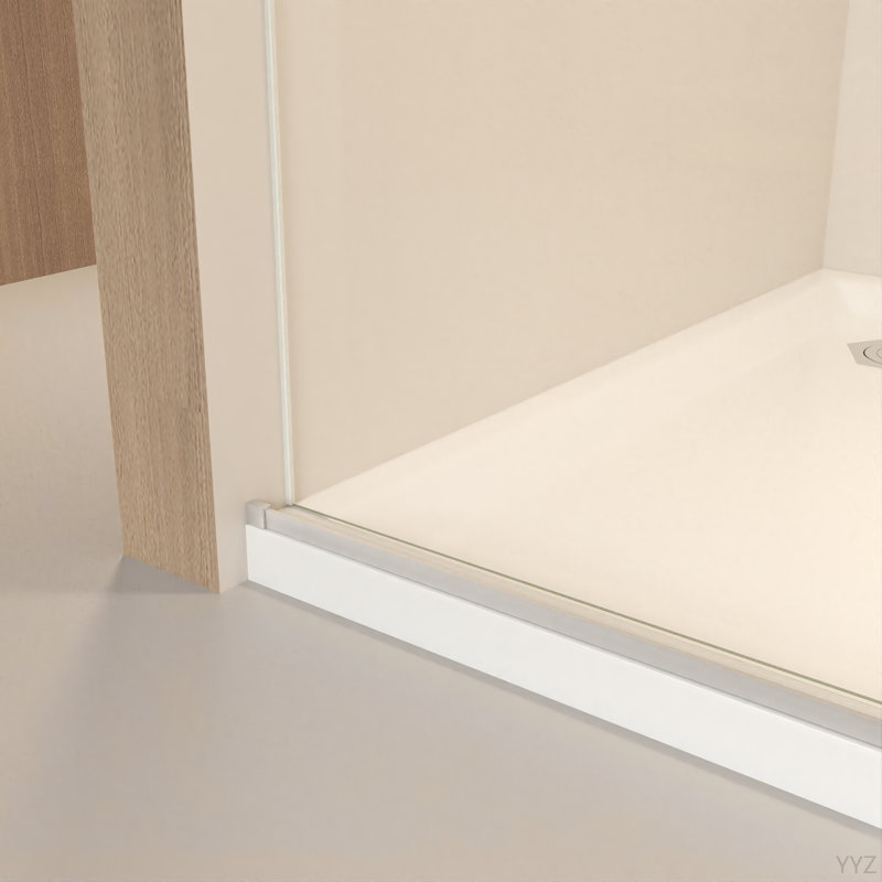 50-54" X 76" H Frameless Sliding  Shower Door, 5/16" (8Mm) Clear Tempered Glass, Stainless Steel Frame,Brushed Nickel