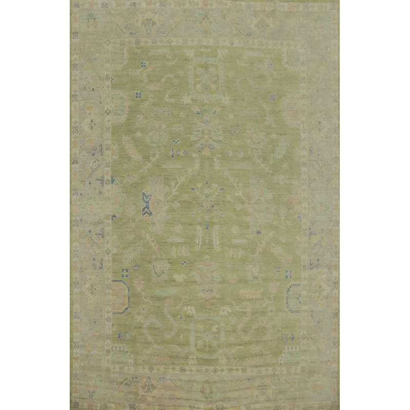 Tapis turc vert Oushak 9x12
