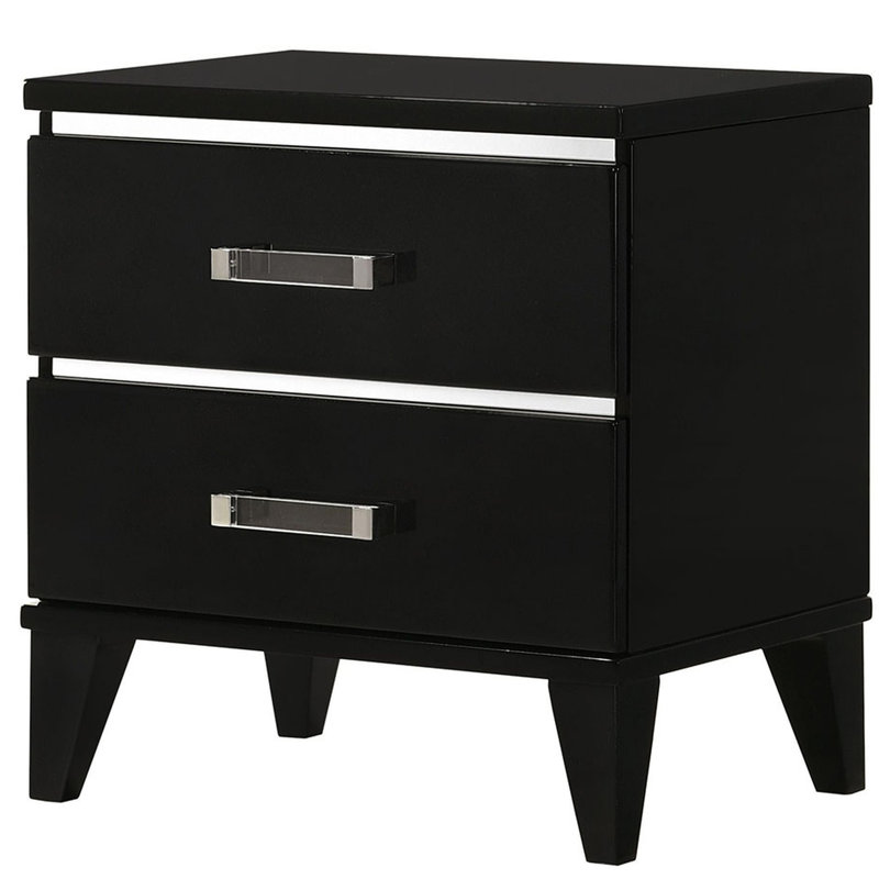 2 tables de chevet noires - Gardez votre chambre à coucher en ordre et organisé dans 2 tiroirs pour une utilisation pratique