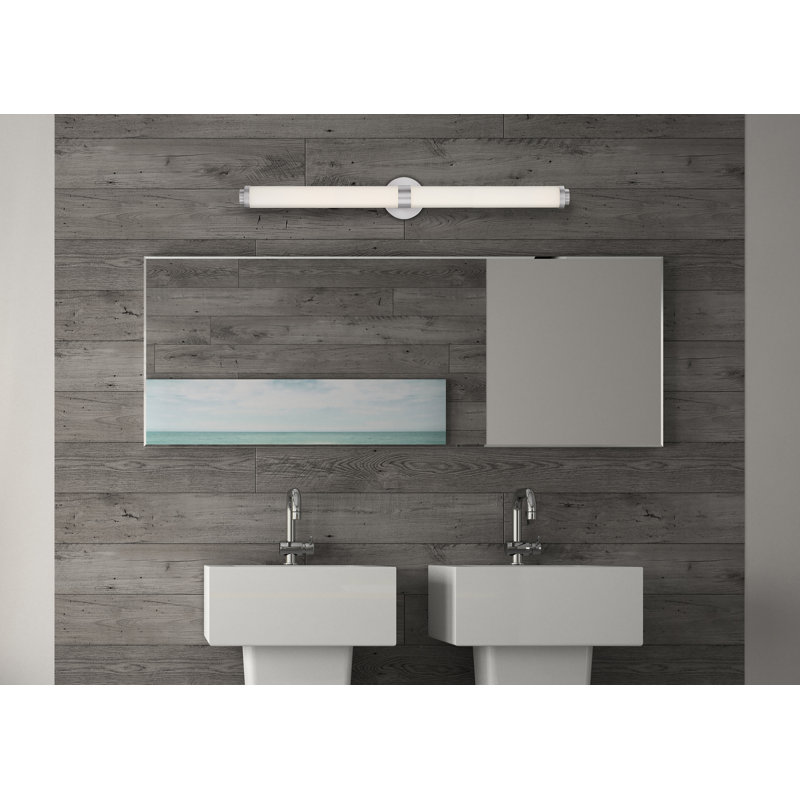 Barre de salle de bain 1 lumière, Acier brossé