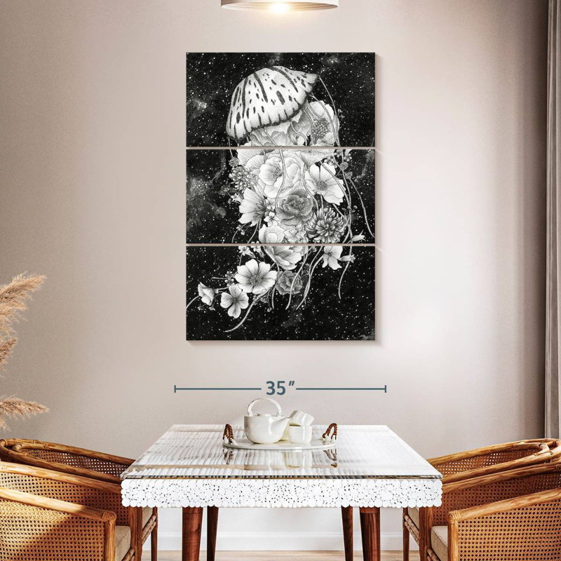 Brampt Magic Ocean Jellyfish BW, H 32 po x l 20 po
