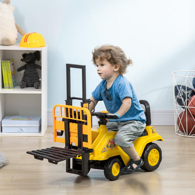 HOMCOM Kids Ride on Forklift Truck with Fork and Tray for 3-4 Years Old