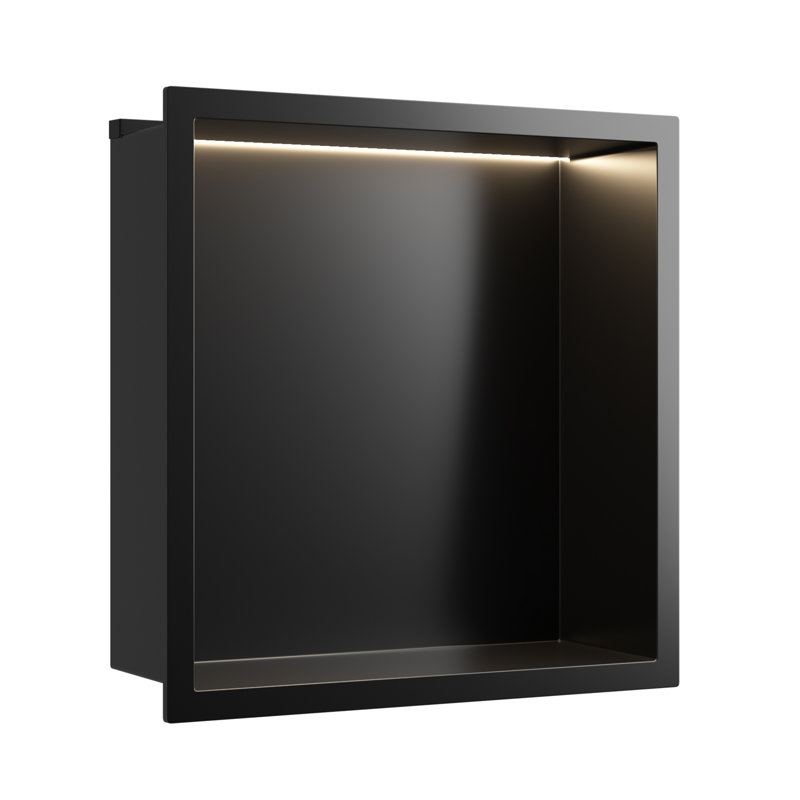 13"X 13"  Stainless Steel Shower Niche Wall Niche Recessed Metal Shelf With COB LED light, Stainless Steel