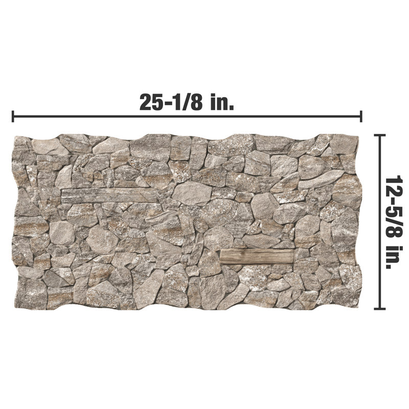 Caldera 13" x 25" Porcelain Stone Look Wall & Floor Tile, Beige