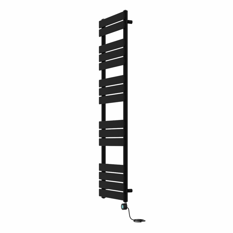 Flat Panel Towel Rail Heated Towel Rails, Black, 160cm H x 45cm W x 6.2cm D