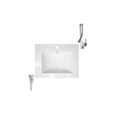 23.6'' Ceramic Single Bathroom Vanity Top with Sink