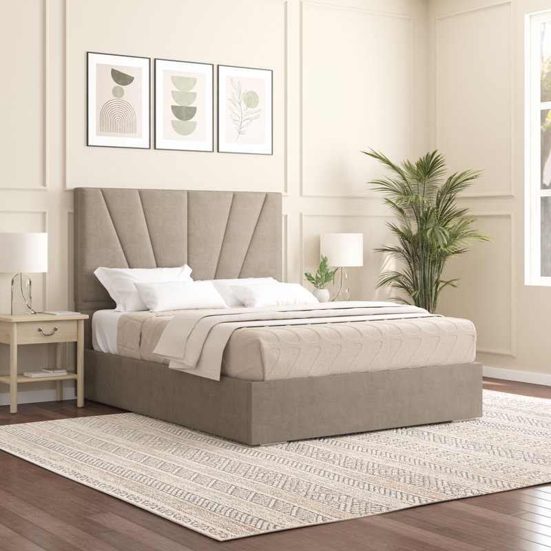 Alahnna Upholstered Bed Frame    , Super King (6'), Coffee