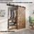 LAZ Satin Black Steel Double Bypass Double Door Barn Door Hardware Kit-49602853