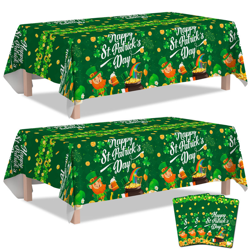 Nappe St Patricks Day, ensemble de 3 nappes Saint Patricks Day