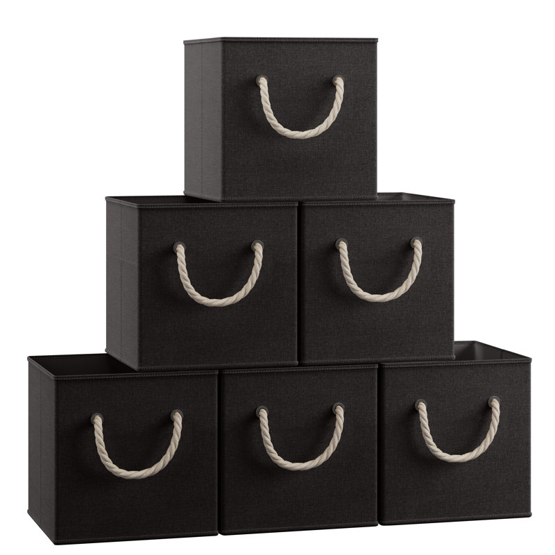 Boîte en tissu pliable et pliable, Noir
