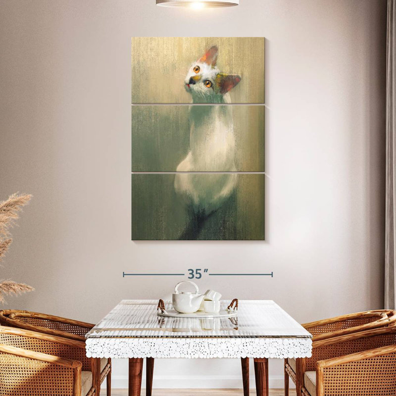 Brampt White Cat, 65" H x 42" W