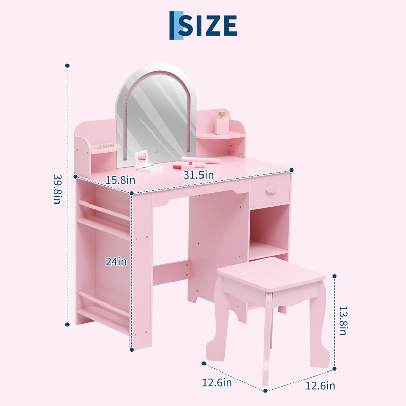 Dressing Table, Pink