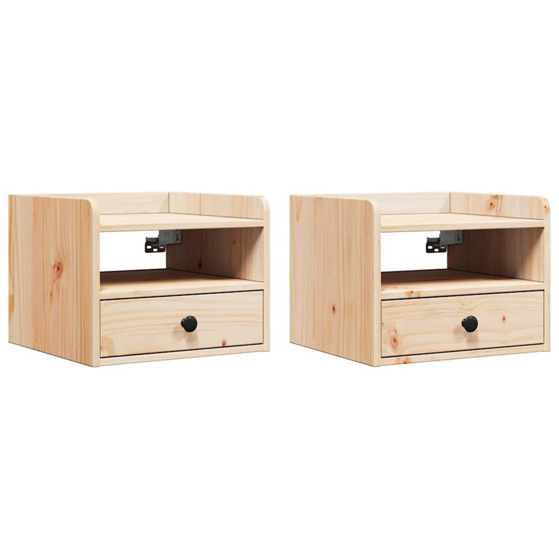 Bedside Table 2 Pcs 38 X 36 X 29.5 Cm Solid Pine Wood, Brown