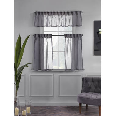 Lilijan Home & Curtain Boho Design Kitchen Valance (50X14) And 2 Tiers Cafe  Curtains & Reviews
