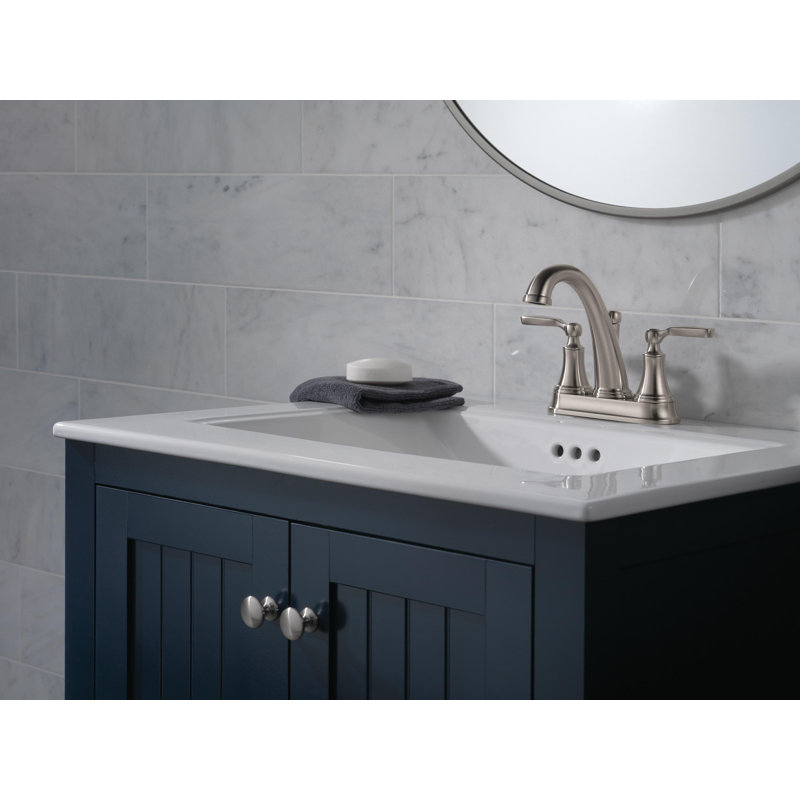 Woodhurst Centerset Bathroom Faucet with Drain Assembly, Stainless Steel, None