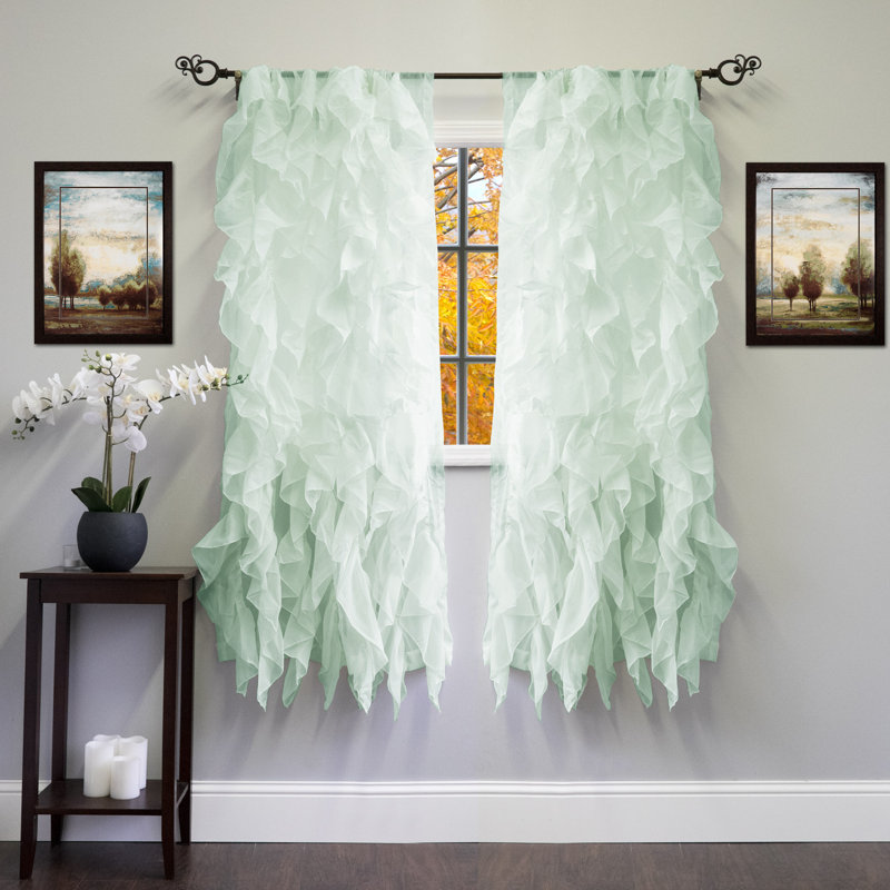 Fulda Semi Sheer Curtain Single Panel, 50" W x 63" L, Mint