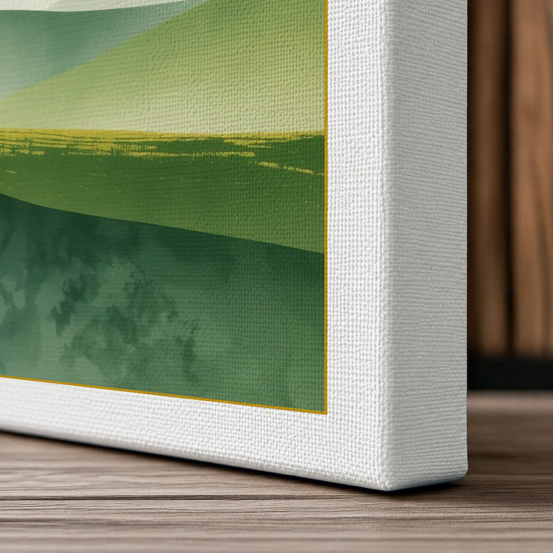 Misty Layered Hills Scandinavian - Wrapped Canvas, 24x16 - 61.0 x 40.6 cm, White Border