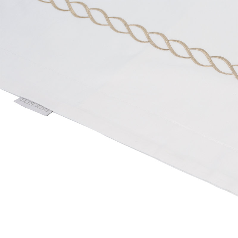 100% Cotton, White/Gold