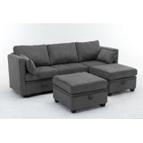 Dilen 5 - Piece Upholstered Sofa Modular Storage Couch & Ottoman